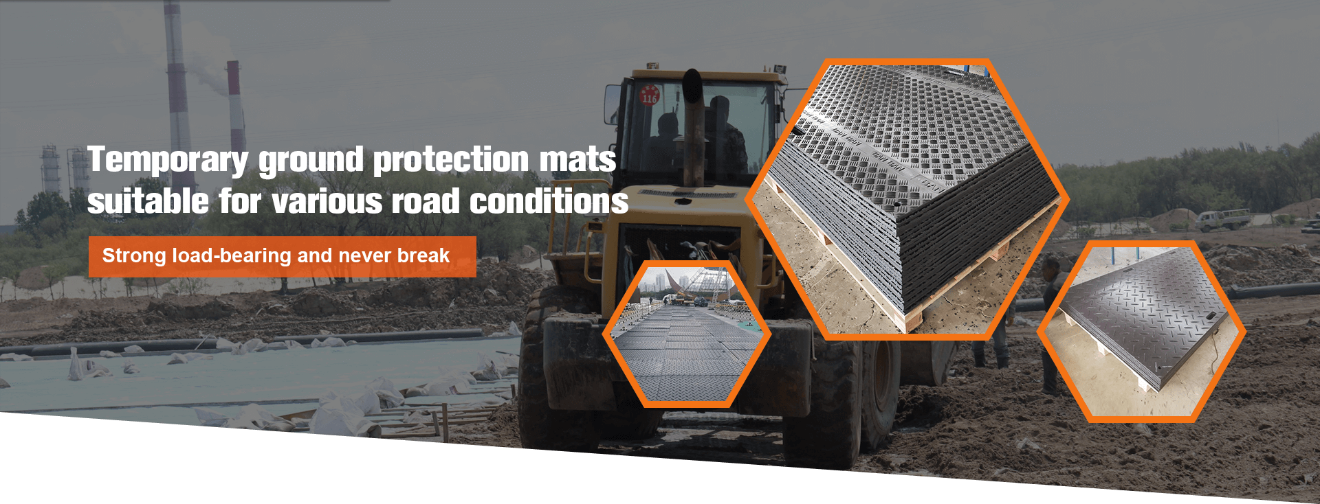 Temporary ground protection mats suitable for various road conditions